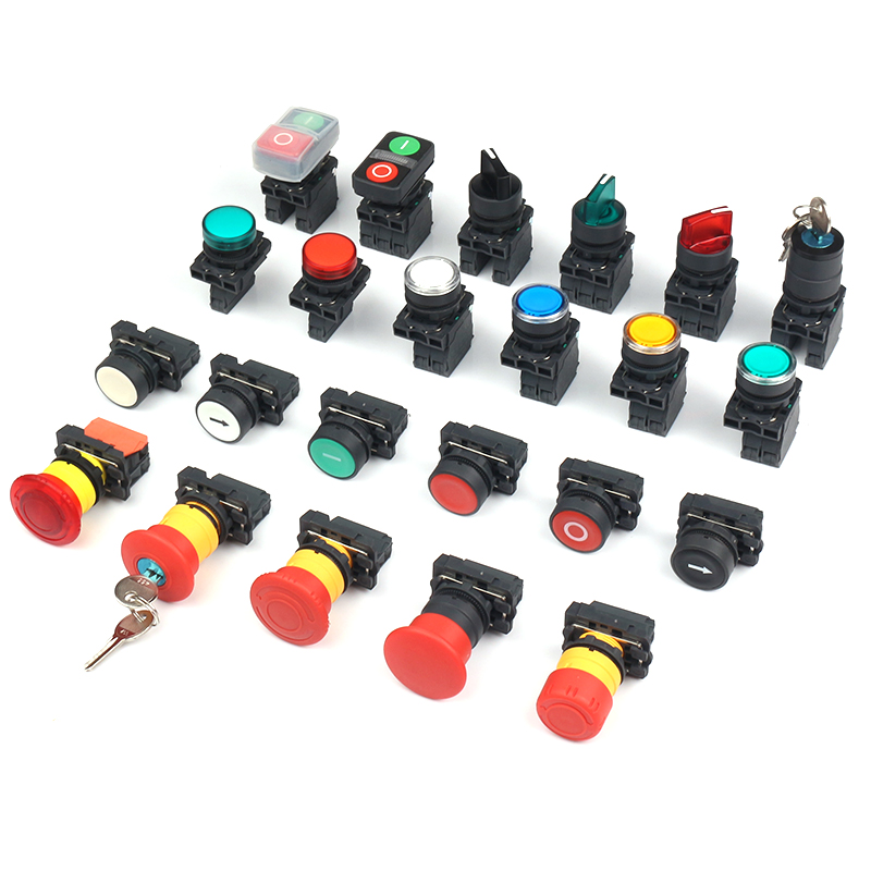 GROWMOON 22 Mm XB4 Series Metal Modular Push Buttons Momentary Latching LED Light Source Spring Rebound Button Switch