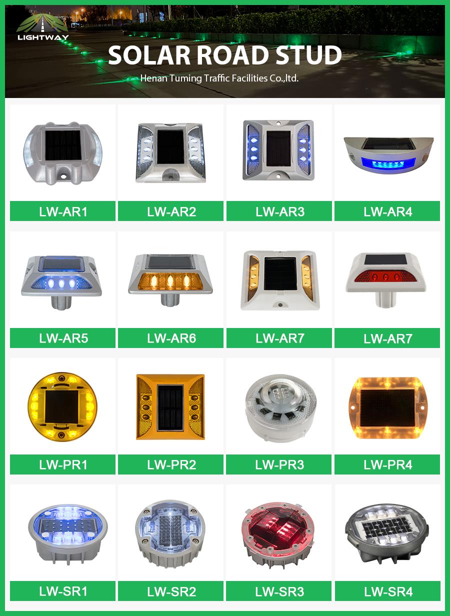 Waterproof Driveway Marker LED Road Stud 6 Glow Reflective Cat Eyes Aluminum Leds Eyes Reflector Solar Led Road Stud