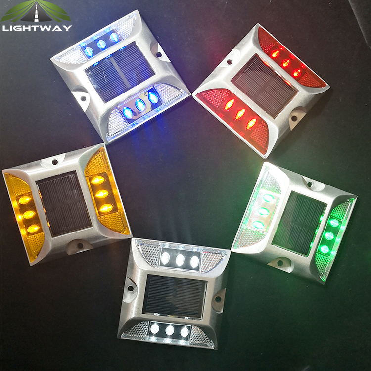 Waterproof Driveway Marker LED Road Stud 6 Glow Reflective Cat Eyes Aluminum Leds Eyes Reflector Solar Led Road Stud