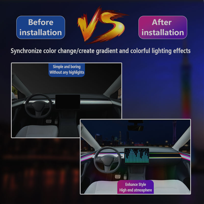 Brazil 18 In 1 Symphony Led Lights Car Rgb Acrylic Strips Interior Ambient Lamp Universal Car Interior Atmosphere Light