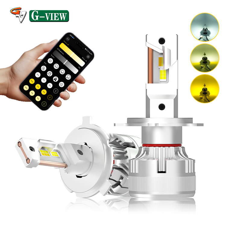 G18W Foco H4 App for Controlled Automotive Headlight Upgrade Kit Smart Beam Adjustment Cooling Design High 130W CSP