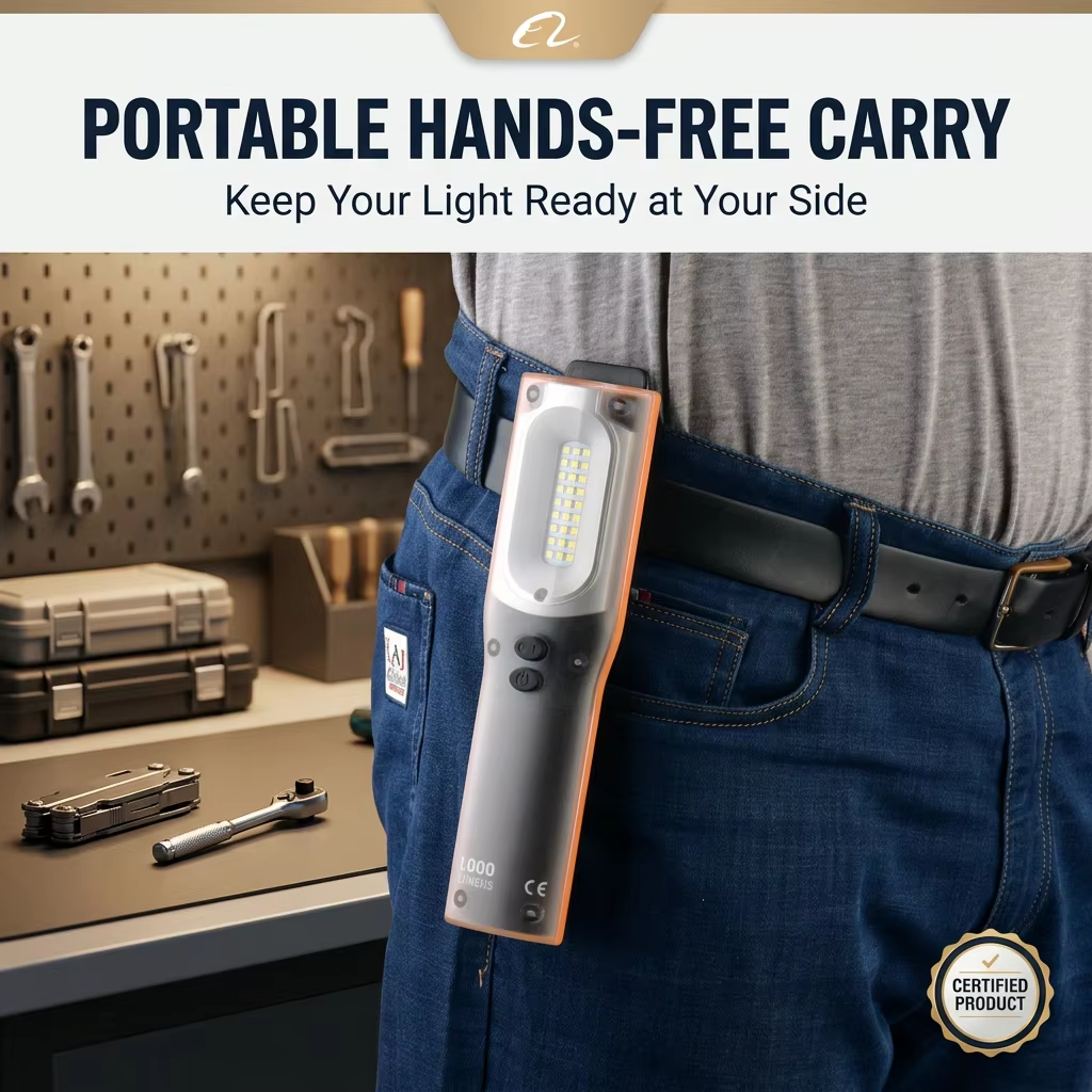 Bright 1200 Lumens Foldable LED Inspection Light Compact Portable Integrated Back Bracket Workshop Use OEM ODM