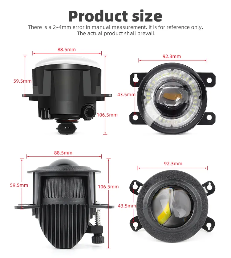 80W 2-Inch White Fog Lamp - Efficient Fog Light Solution