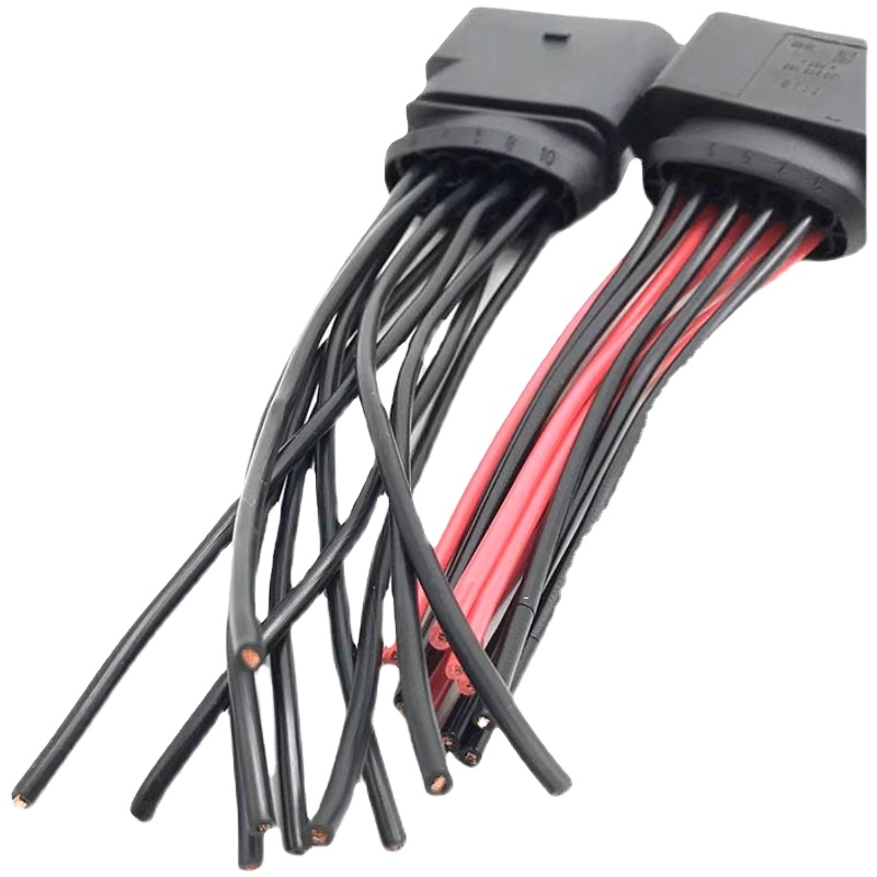ODM OEM Customized 16 Pin 14P/10P Male Female Auto Headlight Flat Cable Assembly with Modified TPE Insulation