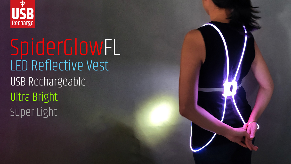 Multi-colored Reflective Vest with Front Light