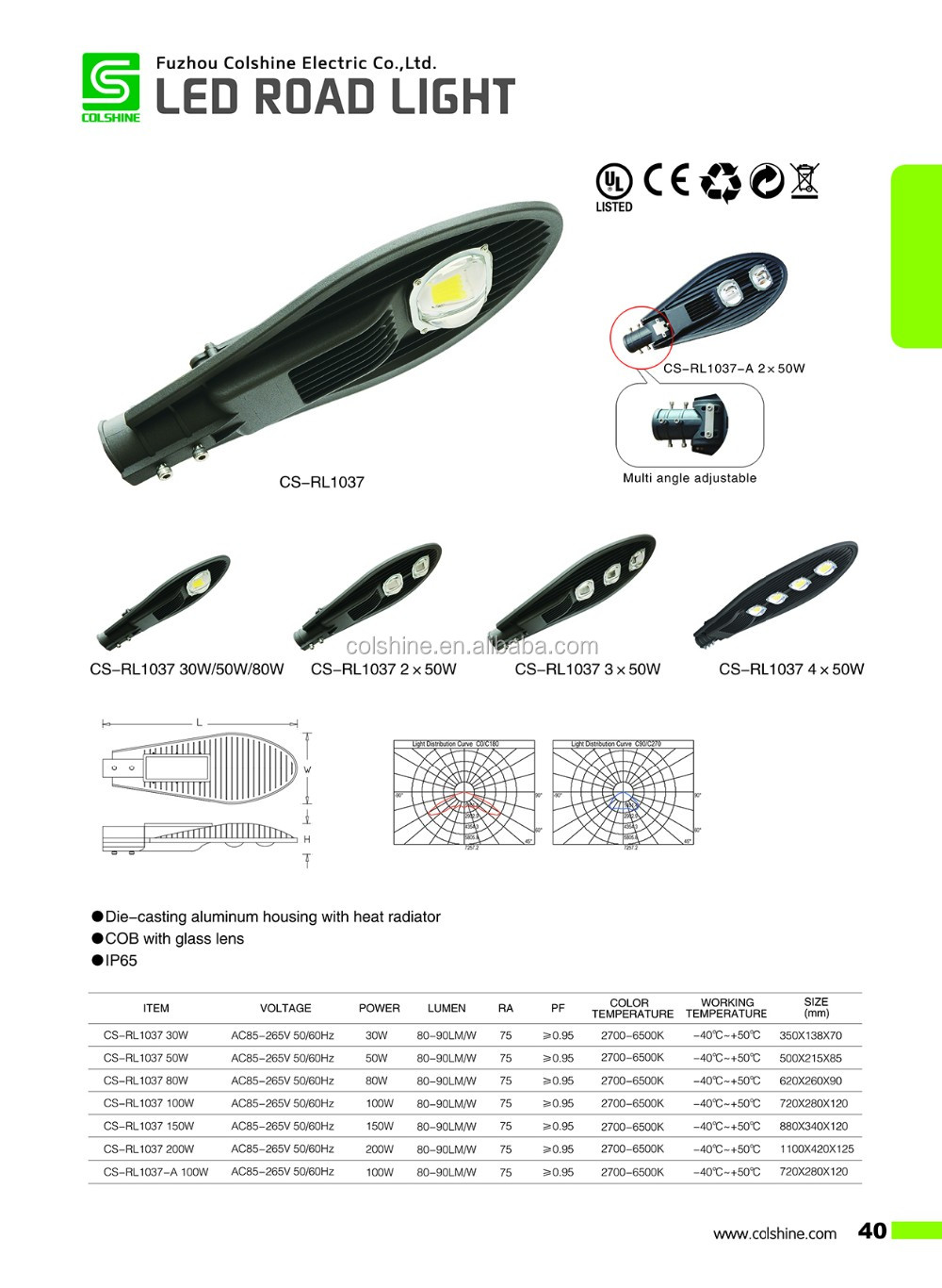 LED Street Light Structure