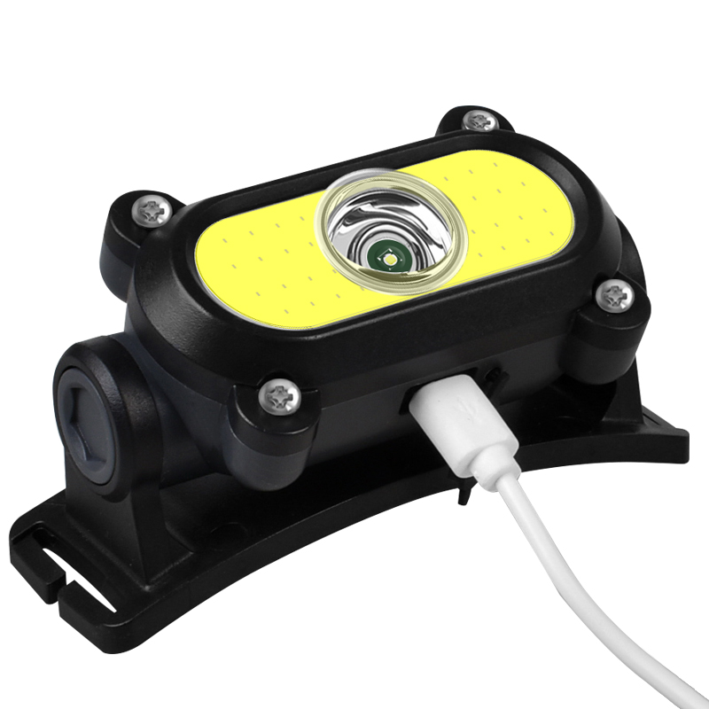 Factory Wholesale Outdoor Smart LED Headlights Head Lamp Rechargeable 18650 Battery Cob Headlamp for Outdoor Emergency