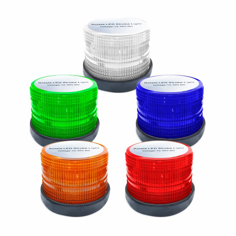 High Brightness Round 72LEDs Car Strobe Warning Lights 10-80V Led Warning Beacon Lights Emergency Flashing Roof Top Vehicle