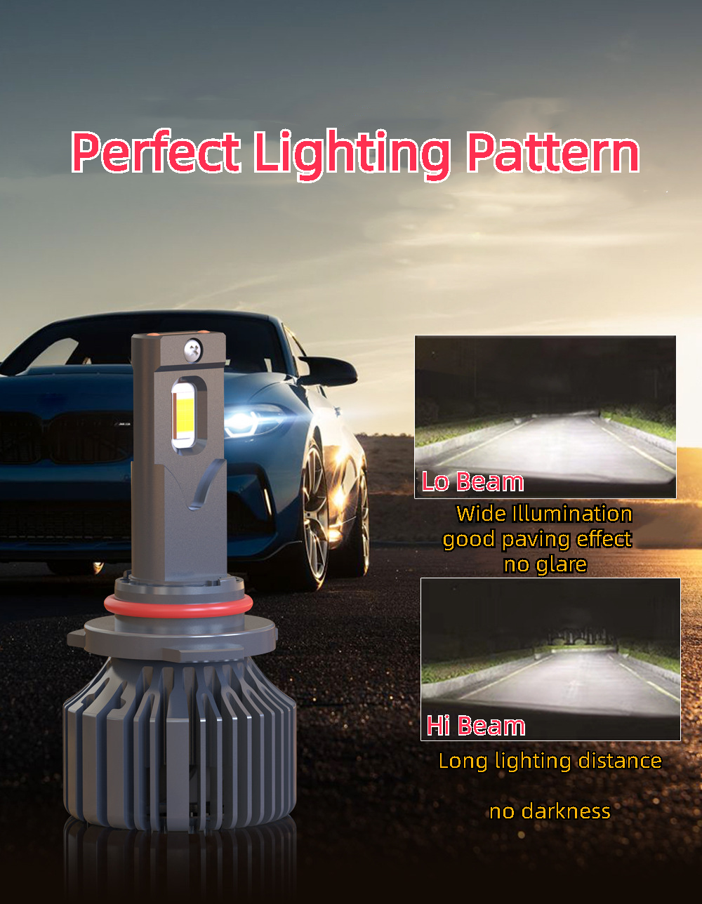 Hot Sale 200W High Power Auto Lighting System New 9005 9006 H11 LED Headlight H4 Car LED Lights 6000k Color Temperature