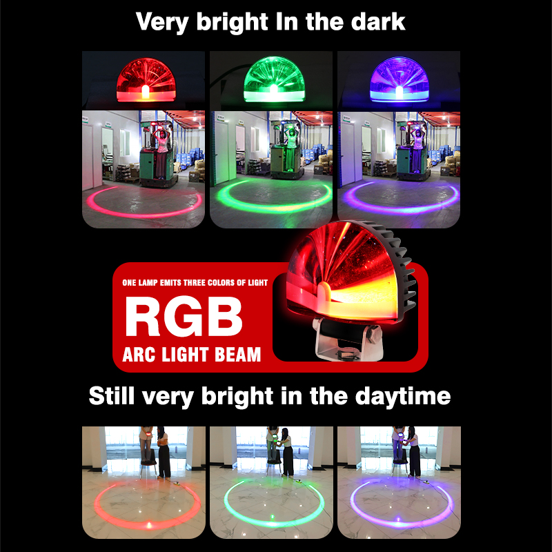 16W Aluminum LED Arc Warning Light Universal RGB For New Condition Warehouse Forklift Truck