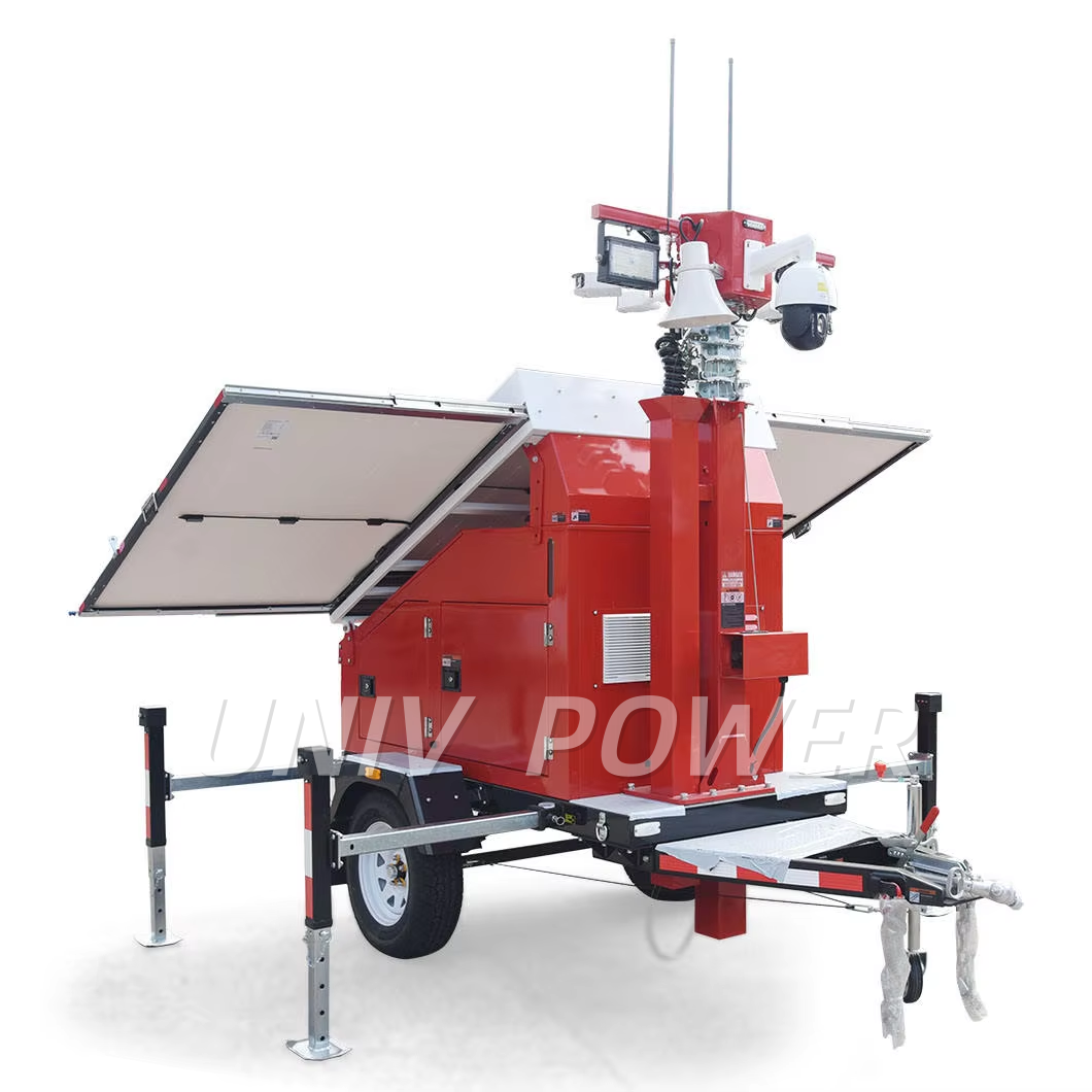 Advanced Fully Integrated 2026 Mobile Solar CCTV Light Tower System for Construction Application