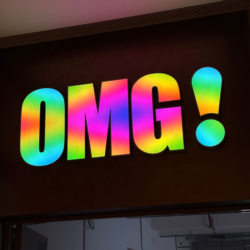 Programmable Multicolor Changing Letters Custom 3D RGB Letters Business LED Sign With Remote Control For Business Sign