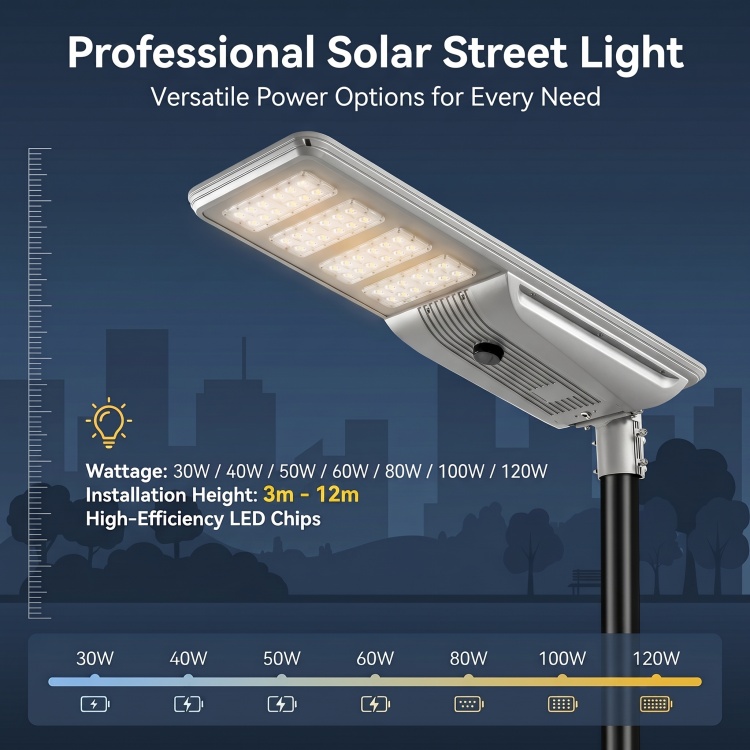 Advanced Modern Advanced BMS System installation meter 3-12m All in one Solar LED Street Light for Urban Lighting
