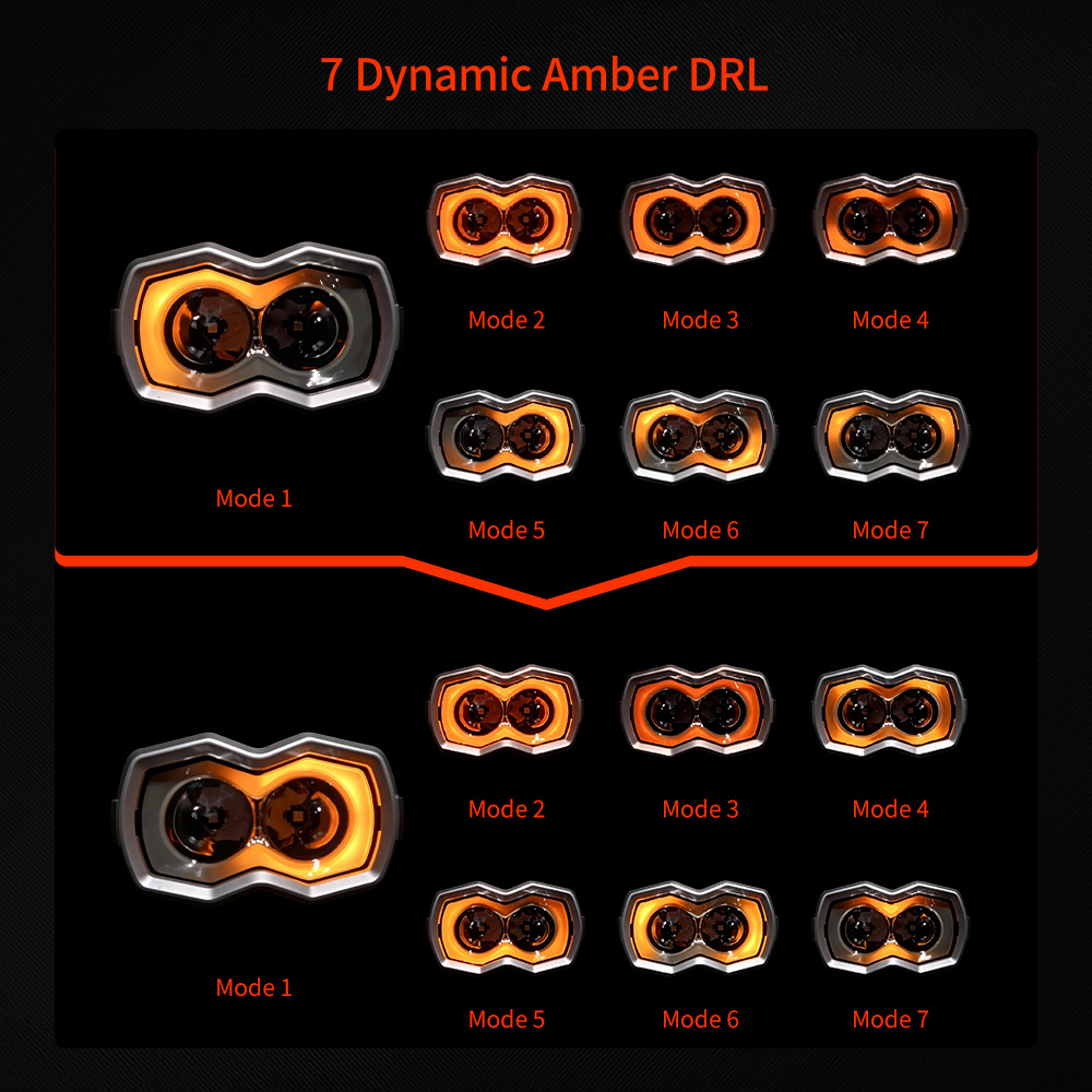 White Amber DRL 7 Modes Chasing LED Spot Auxiliary Light 5 Inch A-Pillar Mount Pods For Hilux Tacoma