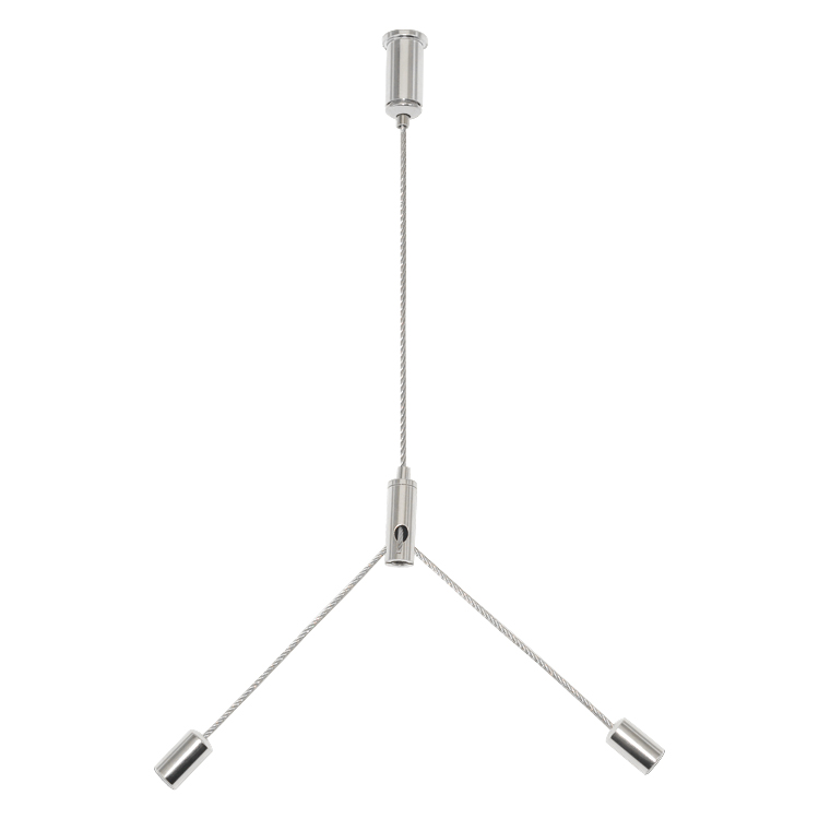 China Factory Carbon Steel Wire Rope Led Light Hanging Y Shaped Suspension Kits For Lighting System