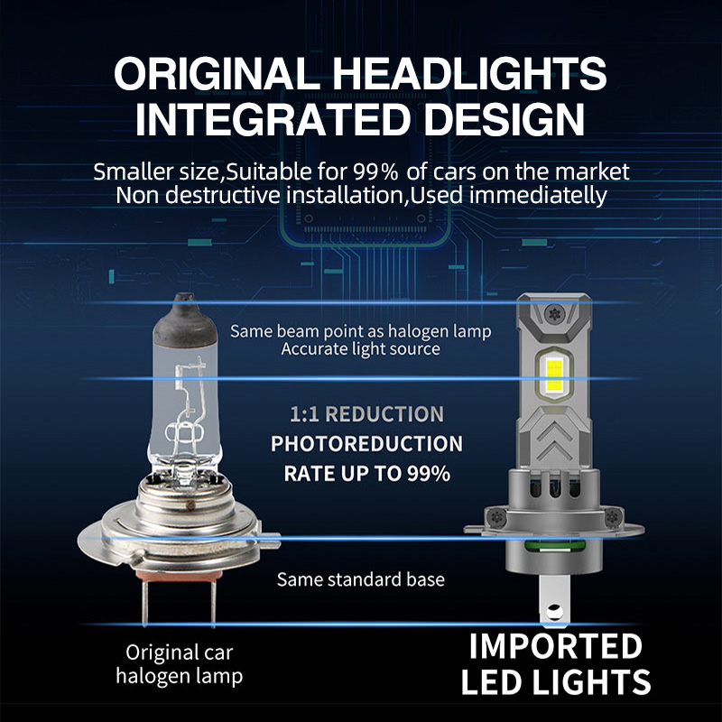 SFIDA V19 6000K LED Car Headlight Energy Efficient H4 H7 9005 Bulb 20W 2000 Lm Universal Fitment with Custom Packaging Box