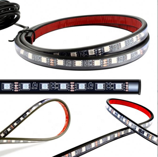 Car Decorative Light 90 * 120 Led Intelligent Voice Controlled Atmosphere Lamp RGB Colorful Streamer Car Chassis Lights 60*90