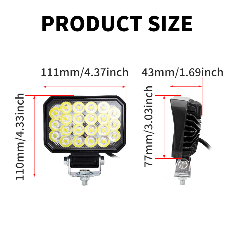 Super Bright 3 Inch 30W LED Work Light DC 12-80V Eco-friendly Heavy Duty Truck Tractor Excavator Agriculture Exterior Lighting