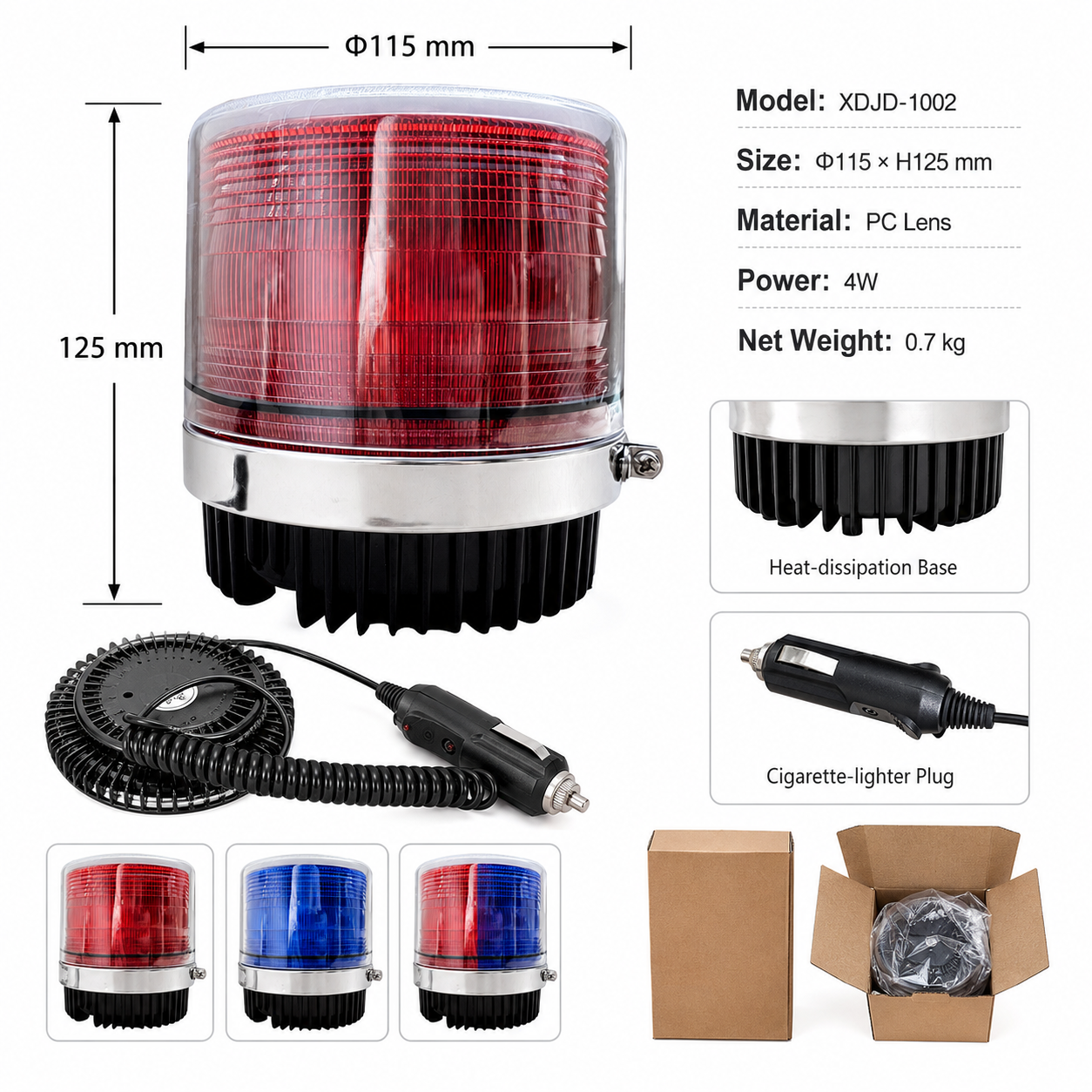 Super Bright Mini LED Strobe Beacon Light 12V 24V Amber Emergency Warning Flashing Lamp With Magnetic Base For Truck Car