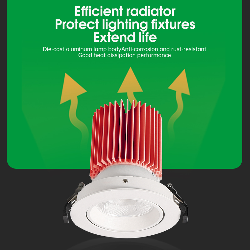 Premium Modern LED Downlight 90mm IP20 Aluminum with Advanced Heat Dissipation Indoor Commercial Application Long Lifespan
