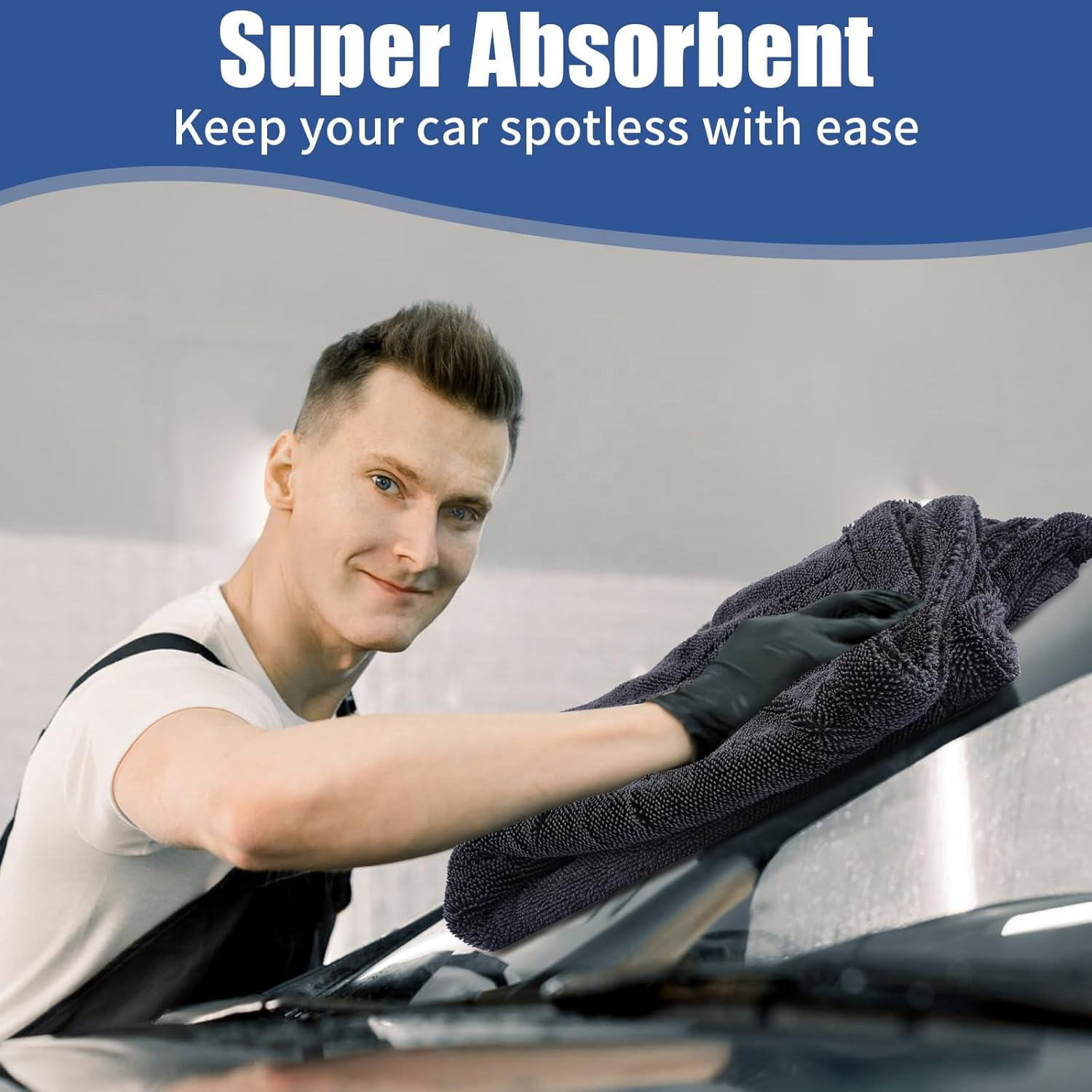 OEM/ODM 1200gsm 1400gsm 1600gsm 2000gsm Twisted Loop No Lint No Swirls Ultra-Soft Supper Absorbent Microfiber Car Drying Towel