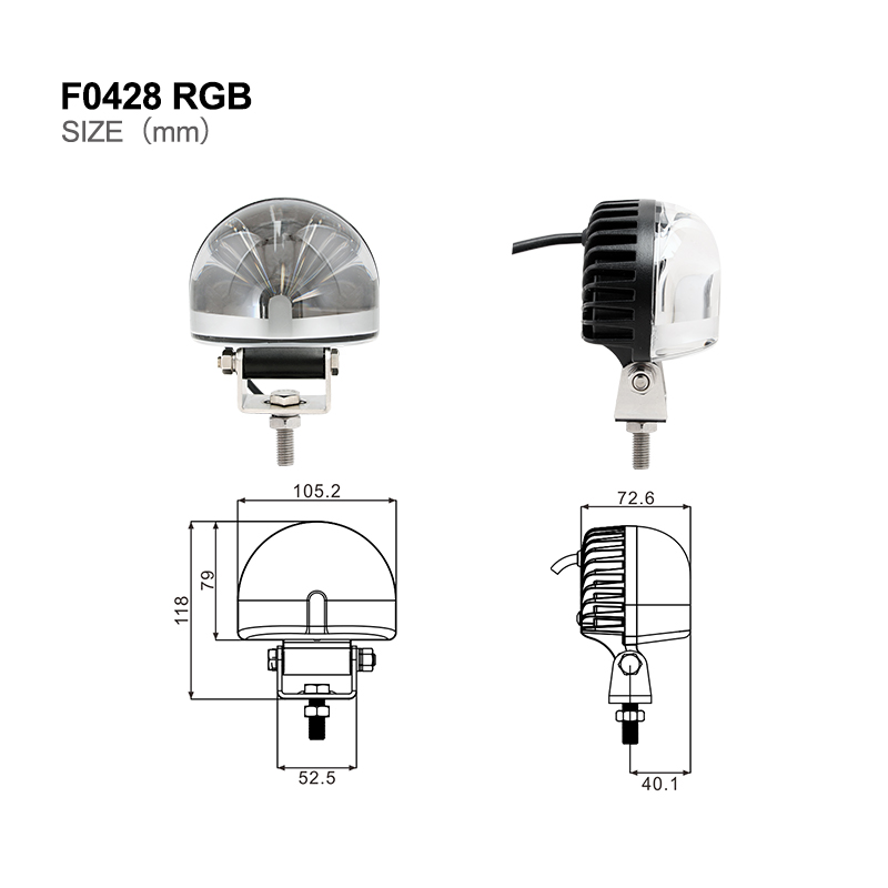 16W Aluminum LED Arc Warning Light Universal RGB For New Condition Warehouse Forklift Truck