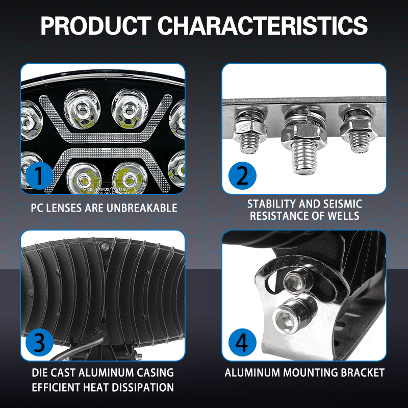 Wholesale 12V 24V Heavy Duty Truck extra Headlamp Offroad 10 Inch 90W LED Work Driving Light for Jeep UTV Boat Bus