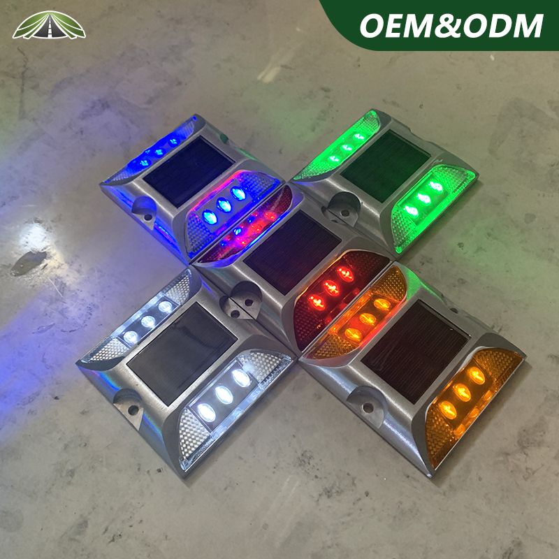 Waterproof Driveway Marker LED Road Stud 6 Glow Reflective Cat Eyes Aluminum Leds Eyes Reflector Solar Led Road Stud