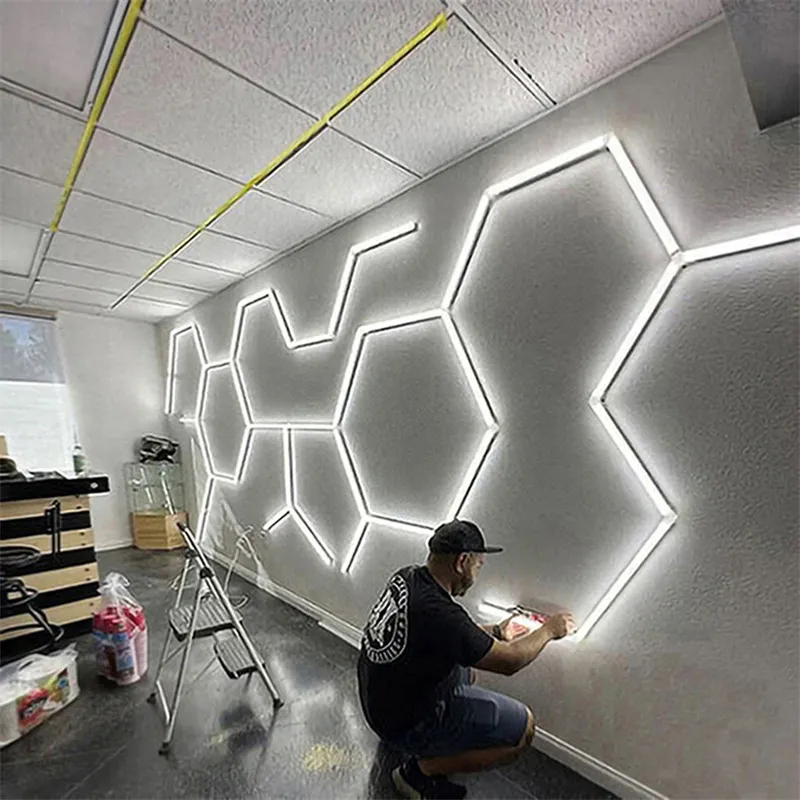 Car Detailing Shop Ceiling Hexagon LED Light Lamp Honeycomb Shape Light