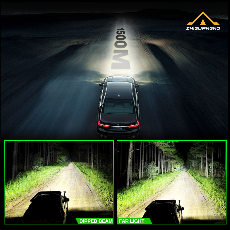 New H11 Vehicle LED Bulbs 120W 6000K High Focus Beam IP68 Waterproof 50000 Hours Lifespan Improve Road Marking Visibility