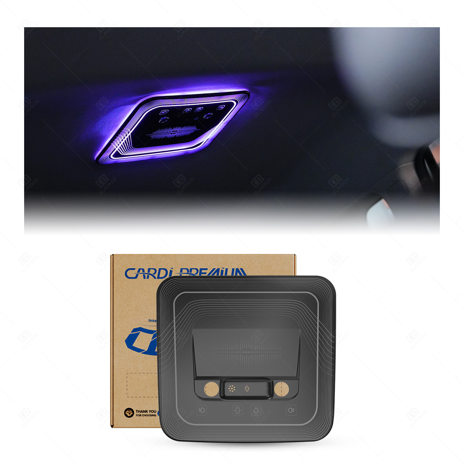 CARDI Smart Roof Light D20 Universal Ambient LED with APP Control for Car Interior Atmosphere Enhancement 12V