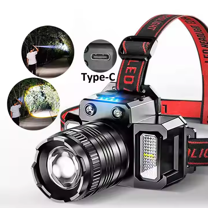 Smart Induction Headlight Zoom Laser Usb Charging Sensor Led Headlamp Outdoor Multi-Function Head Torch Lantern Lamp
