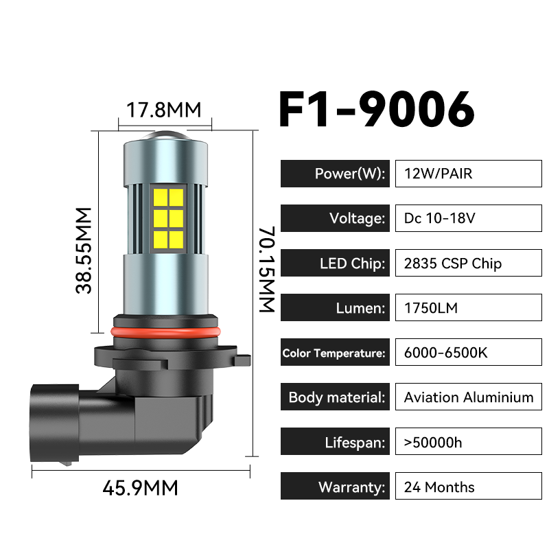 H8/H9/H11/H16/9005/9006/HB4/HB3/H10 LED Fog Light New IP67 Waterproof 6000K White Light Long Life Energy Efficient Automotive