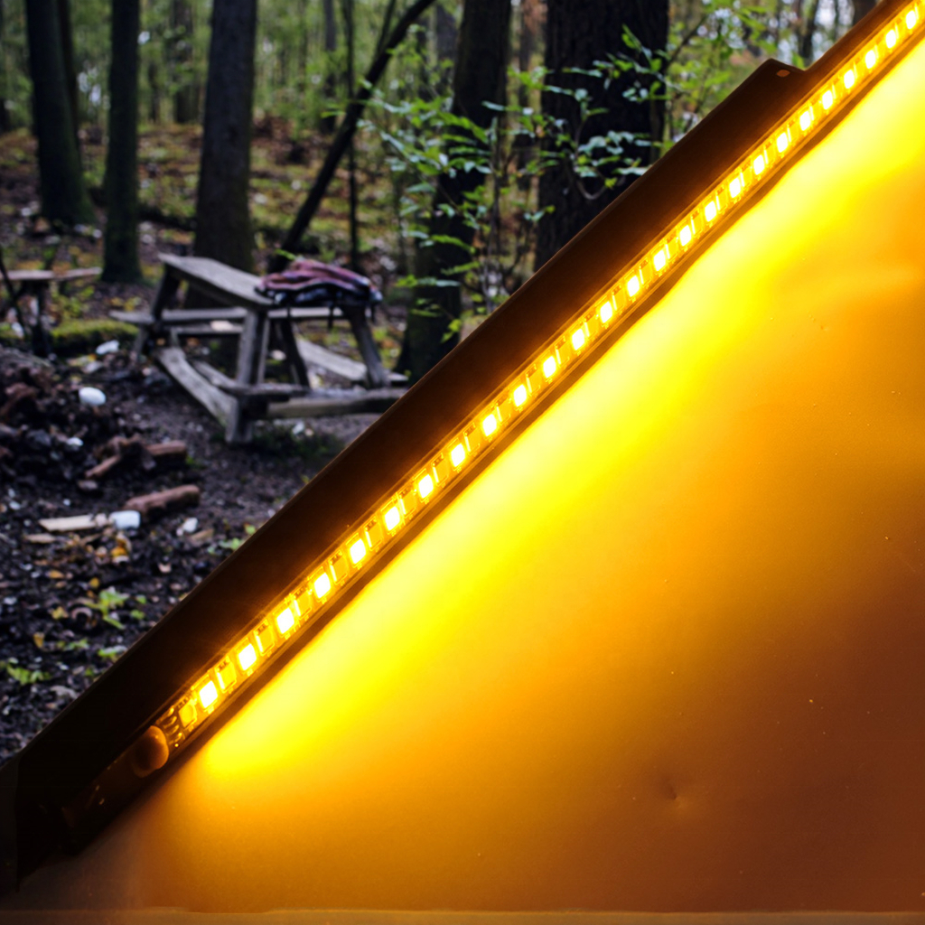 Dual Color LED Camping Light DC10-16V With Built-in Switch Button IP65 Rigid Light For RV Caravan Camper Tent Awning Lighting