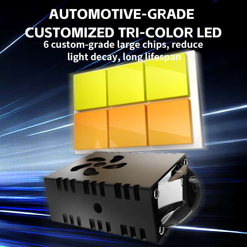 RUTENSE LED Grill Light Bars 120W 80W 60W Canbus Decoding Yellow White Color Smart Decoding Intelligent Car LED Len Grill Light