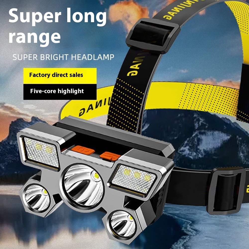 Portable High Lumen Ultra - Bright USB Rechargeable COB Waterproof Tactical LED Headlamp For Camping Adventure Fishing
