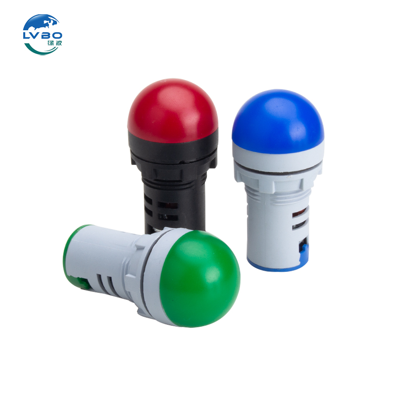 LVBO LED Red Green Dual Color Plastic Warning Indicator Light AD16-22S 22MM IP55 Screw Terminal 12V/24V/220V