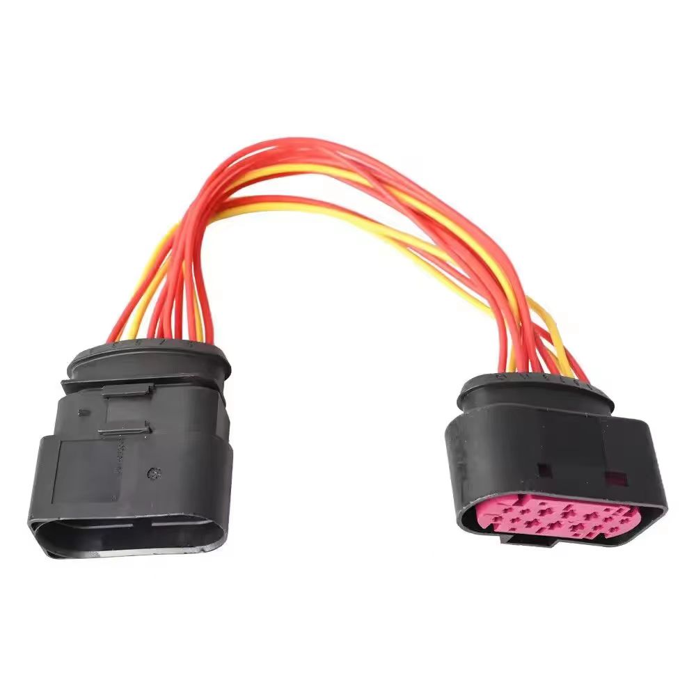 ODM OEM Customized 16 Pin 14P/10P Male Female Auto Headlight Flat Cable Assembly with Modified TPE Insulation