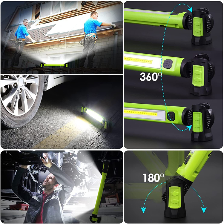 Cordless Rechargeable Magnetic LED Underhood Work Light With Hooks