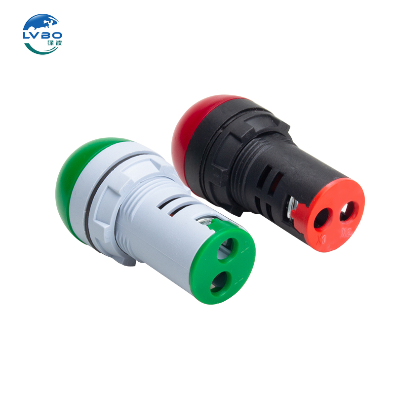LVBO LED Red Green Dual Color Plastic Warning Indicator Light AD16-22S 22MM IP55 Screw Terminal 12V/24V/220V