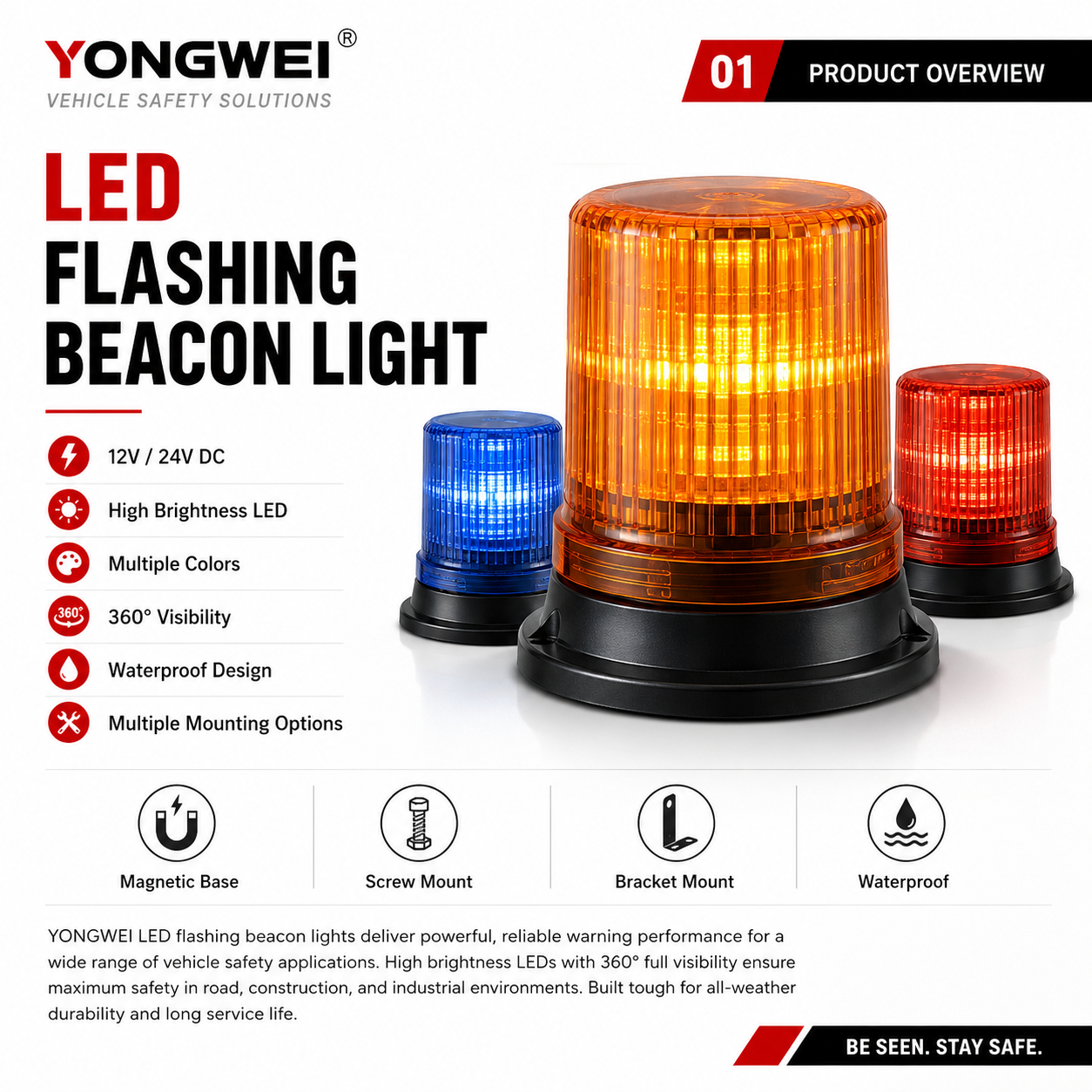 LED Flashing Beacon Light