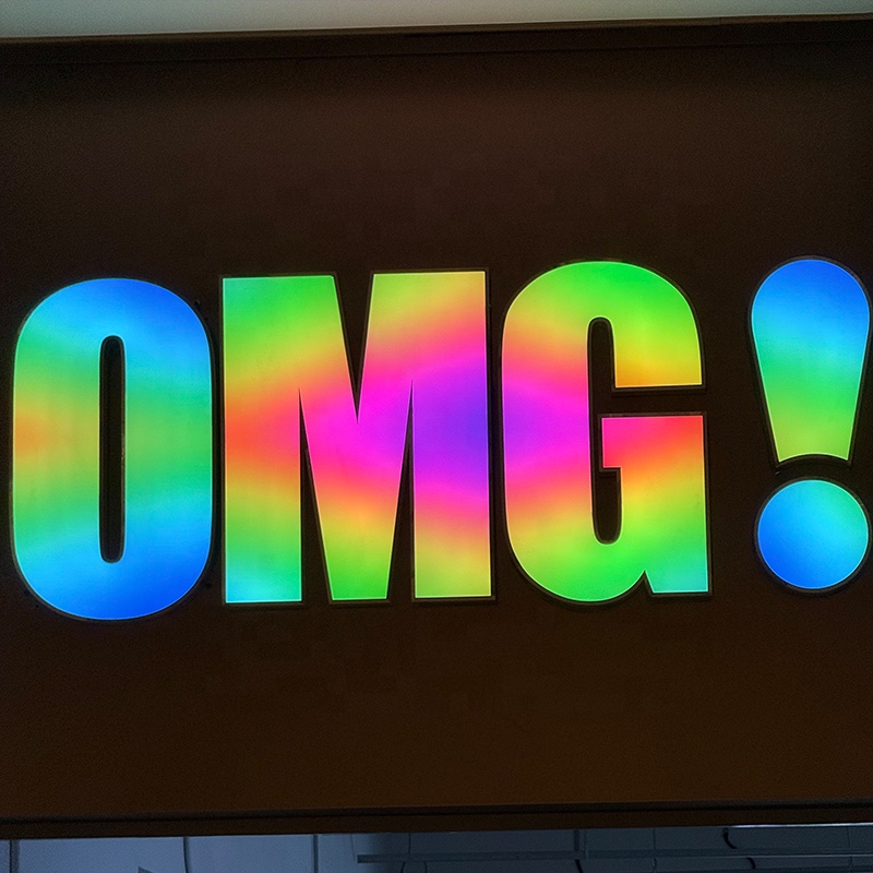 Programmable Multicolor Changing Letters Custom 3D RGB Letters Business LED Sign With Remote Control For Business Sign