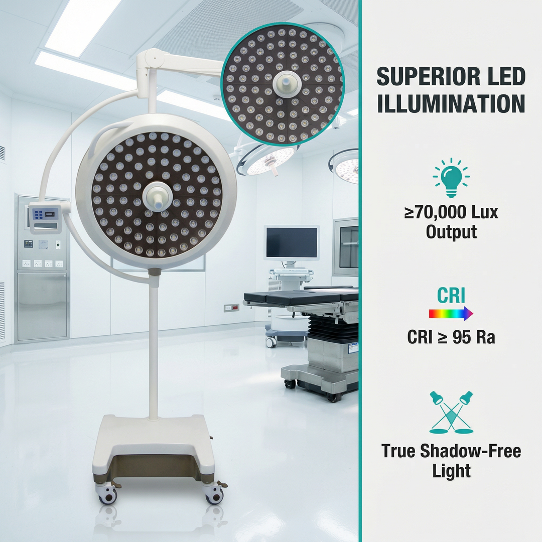 Advanced Mobile Stand Type Surgical Light Led Operating for Pet Clinic Surgery Rooms with Excellent Shadowless Light