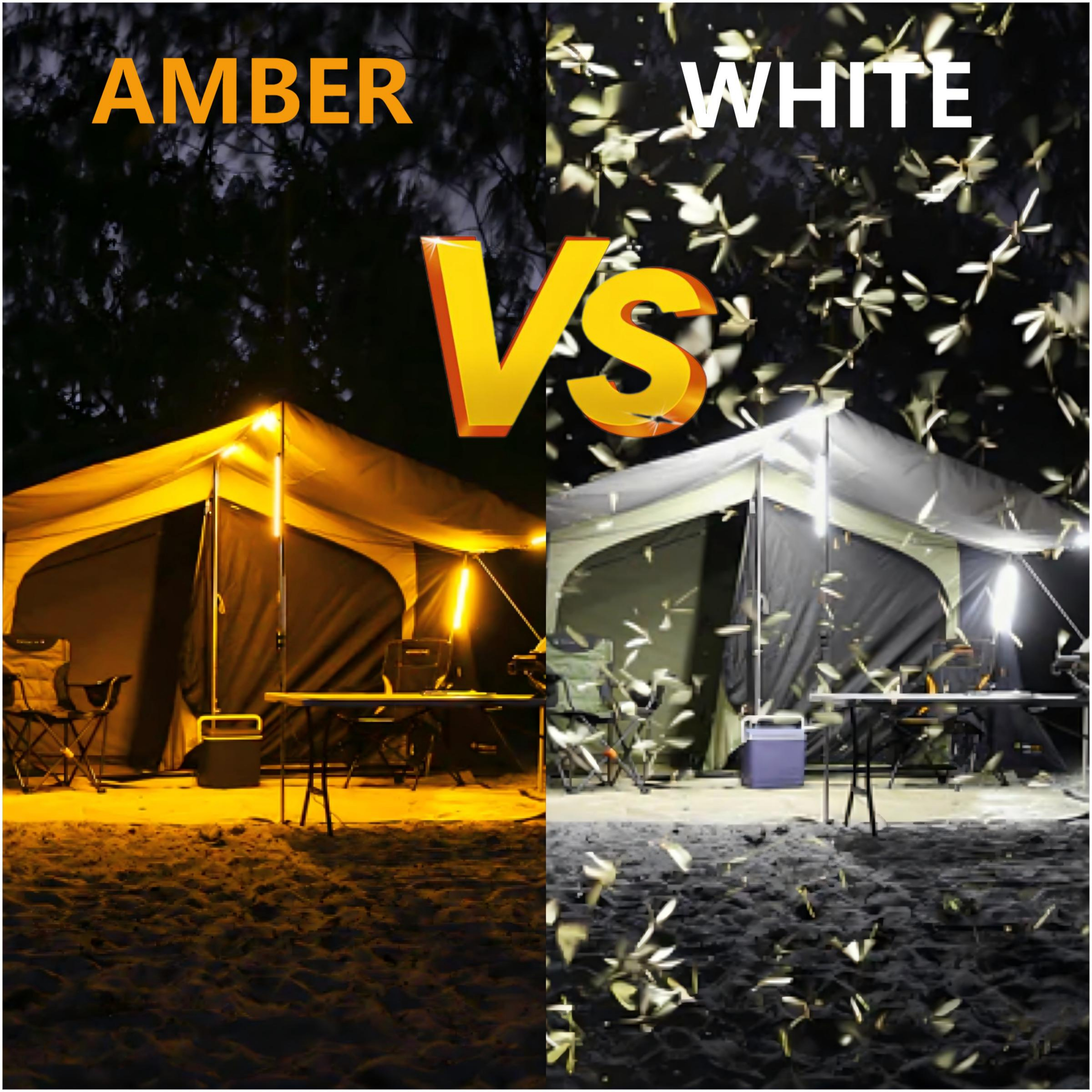 12V Dimmable Led Camping Light Bar Dual Colour Amber+White/Red+White All In One Portable Lighting For RV Camping Tent Car