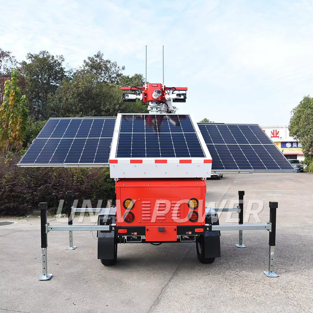 Advanced Fully Integrated 2026 Mobile Solar CCTV Light Tower System for Construction Application
