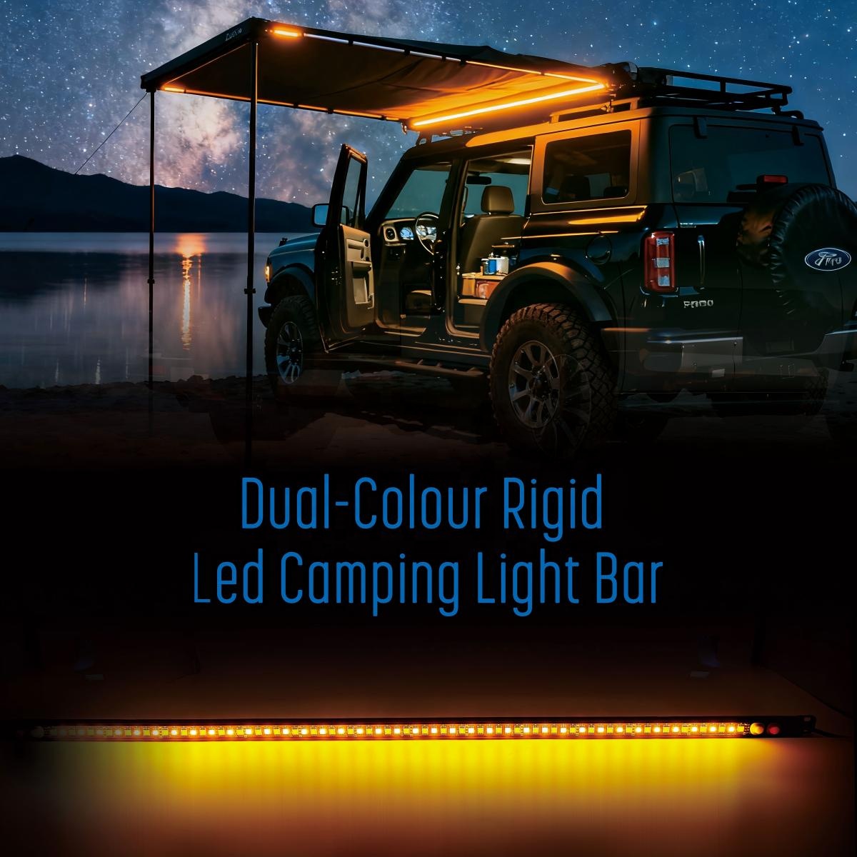 DC12V 30cm 60cm 90cm 100cm 120cm 150cm IP67 Waterproof Dual Colour Led Rigid Camping Light Bar With Dimmer Switch