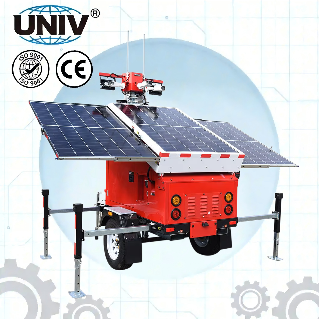 Advanced Fully Integrated 2026 Mobile Solar CCTV Light Tower System for Construction Application