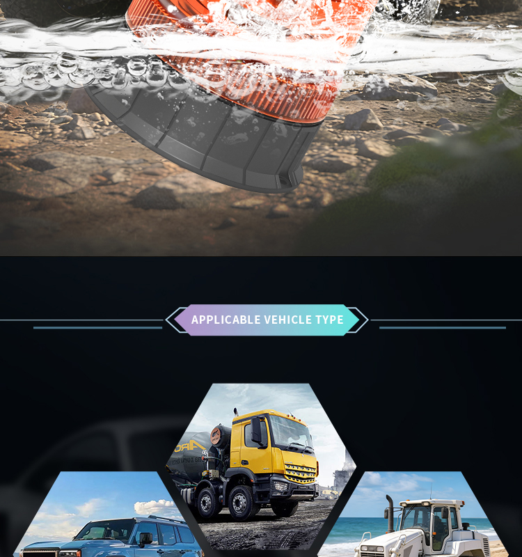 Hot Selling Heavy Duty Amber LED Strobe Warning Light for Vehicle Roof Top Agricultural Machinery Light Waterproof for Truck