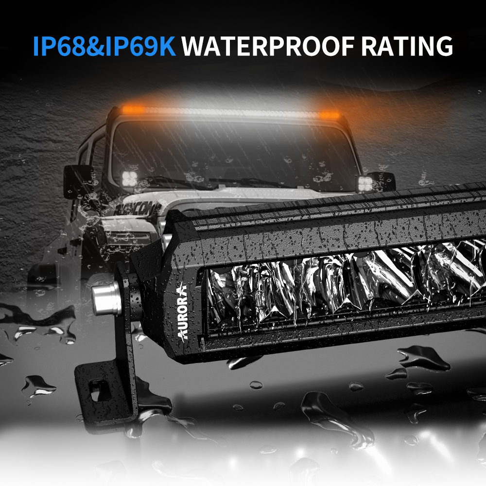 Aurora 30 Inch 150W Dual Color Flood Spot Combo Strobe Light Car Truck Single Row Led Light Bar for Off Road