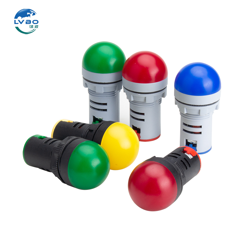 LVBO LED Red Green Dual Color Plastic Warning Indicator Light AD16-22S 22MM IP55 Screw Terminal 12V/24V/220V